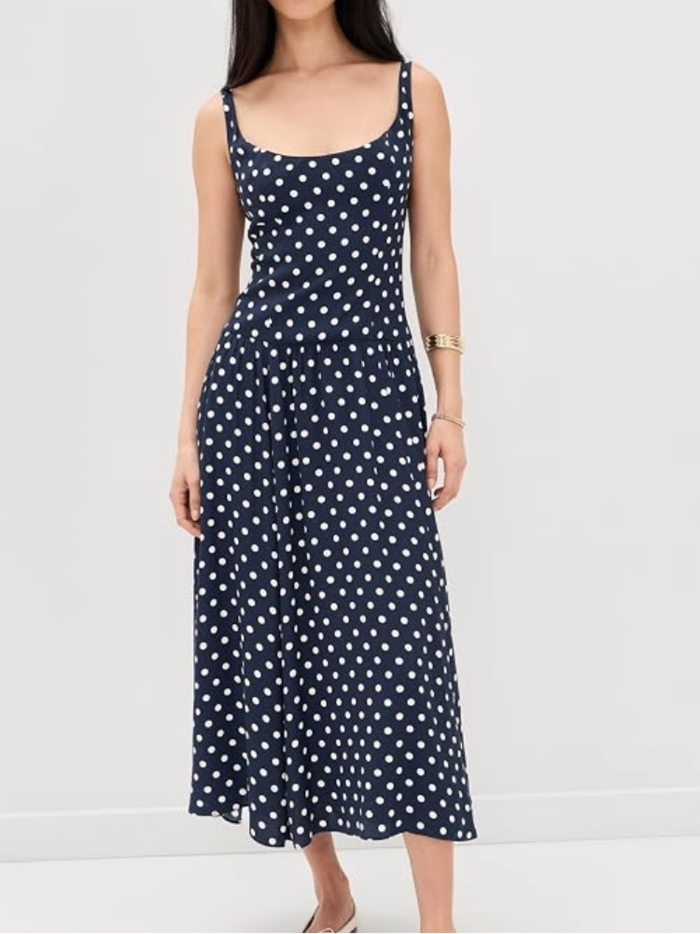 Reformation bellarose fall piece Navy White Polka Dot Midi Dress NWT Orion dot